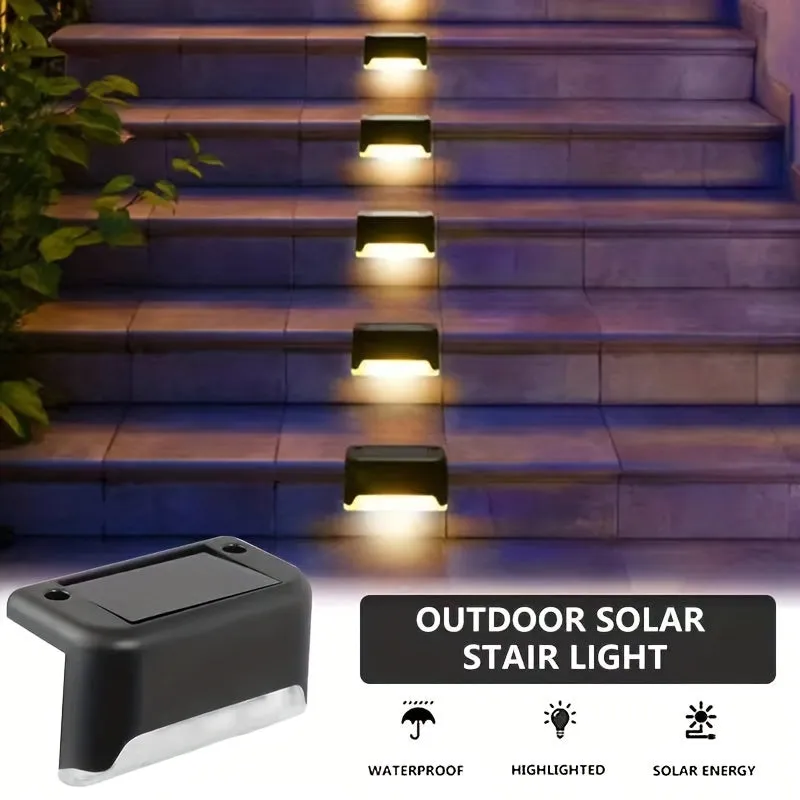 12pcs/16pcs Solar Outdoor Deck Light, LED Step Light, Waterproof, For Balcony Patio Stair Fence Patio Garden Courtyard Villa Driveway Path
