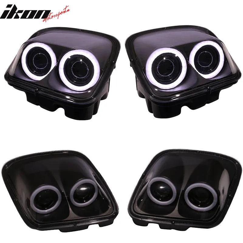 1997-2004 Chevy Corvette C5 Headlights Projector Dual LED Halo Rims
