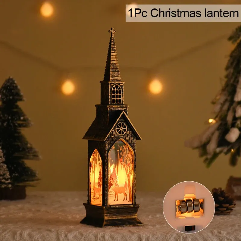 2024 Christmas LED Night Light Santa Claus Snowman Lantern Lamp