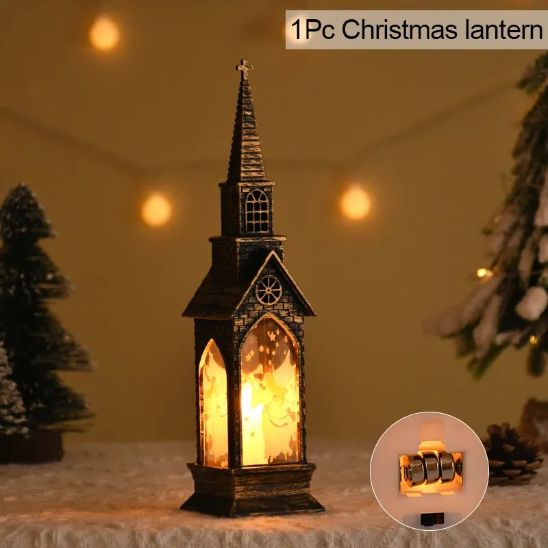 2024 Christmas LED Night Light Santa Claus Snowman Lantern Lamp