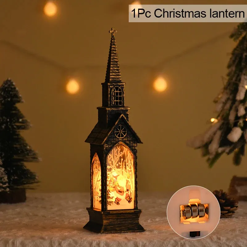 2024 Christmas LED Night Light Santa Claus Snowman Lantern Lamp