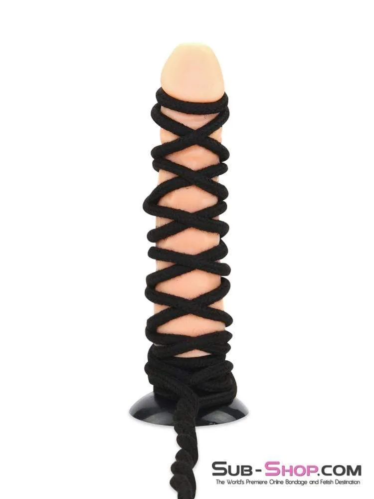 2749M-SIS      Rope Bondage Quickie, Black Bondage And Fetish Cotton Rope - 15 feet