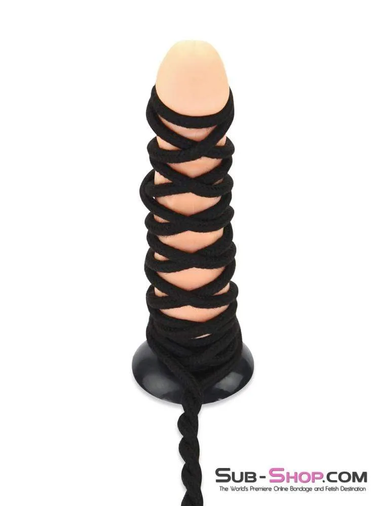 2749M-SIS      Rope Bondage Quickie, Black Bondage And Fetish Cotton Rope - 15 feet
