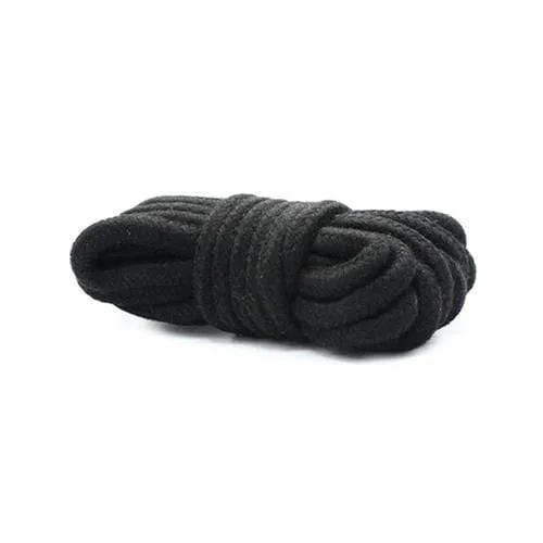 2749M-SIS      Rope Bondage Quickie, Black Bondage And Fetish Cotton Rope - 15 feet