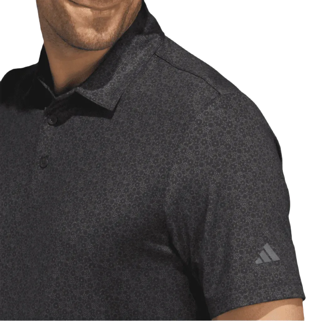 Adidas 2023 Ultimate365 Allover Print Golf Shirt - Black