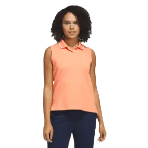 Adidas Ladies Go-To Piqué Sleeveless Golf Polo Shirt - Orange