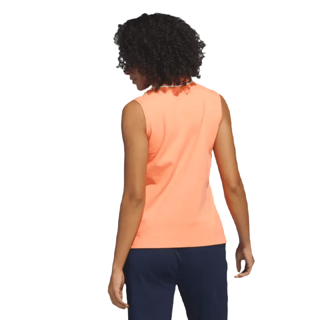 Adidas Ladies Go-To Piqué Sleeveless Golf Polo Shirt - Orange