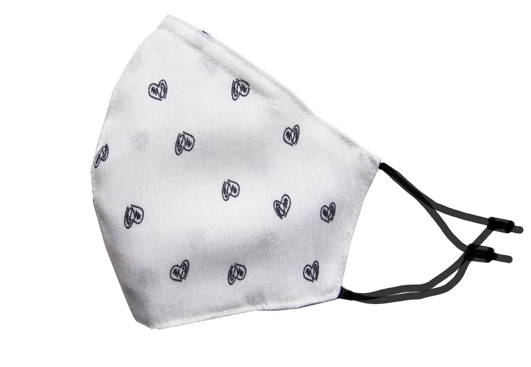 Adults - Fridaze 100% Linen Face Mask incl. one PM 2.5 Filter - Heart