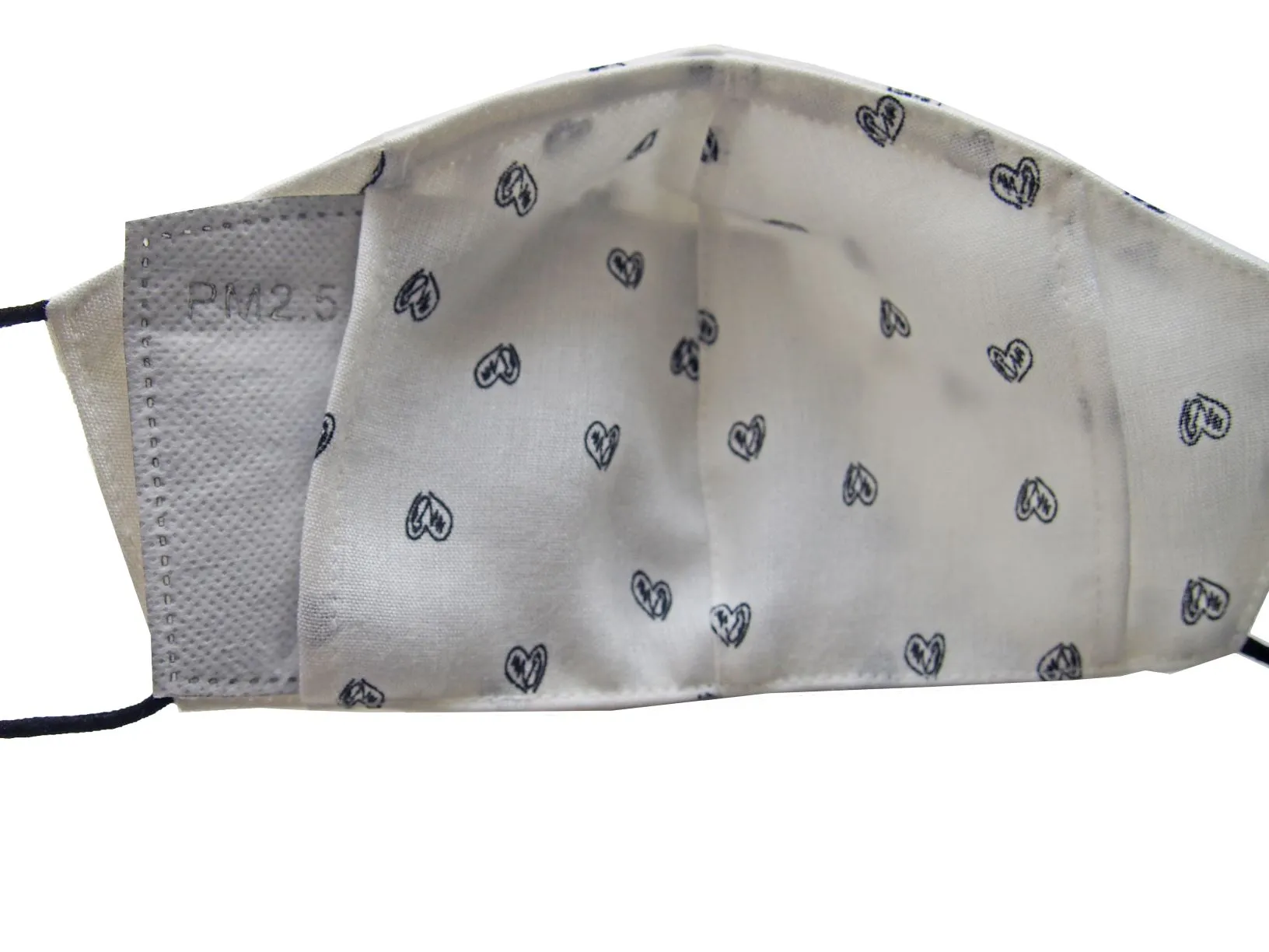 Adults - Fridaze 100% Linen Face Mask incl. one PM 2.5 Filter - Heart