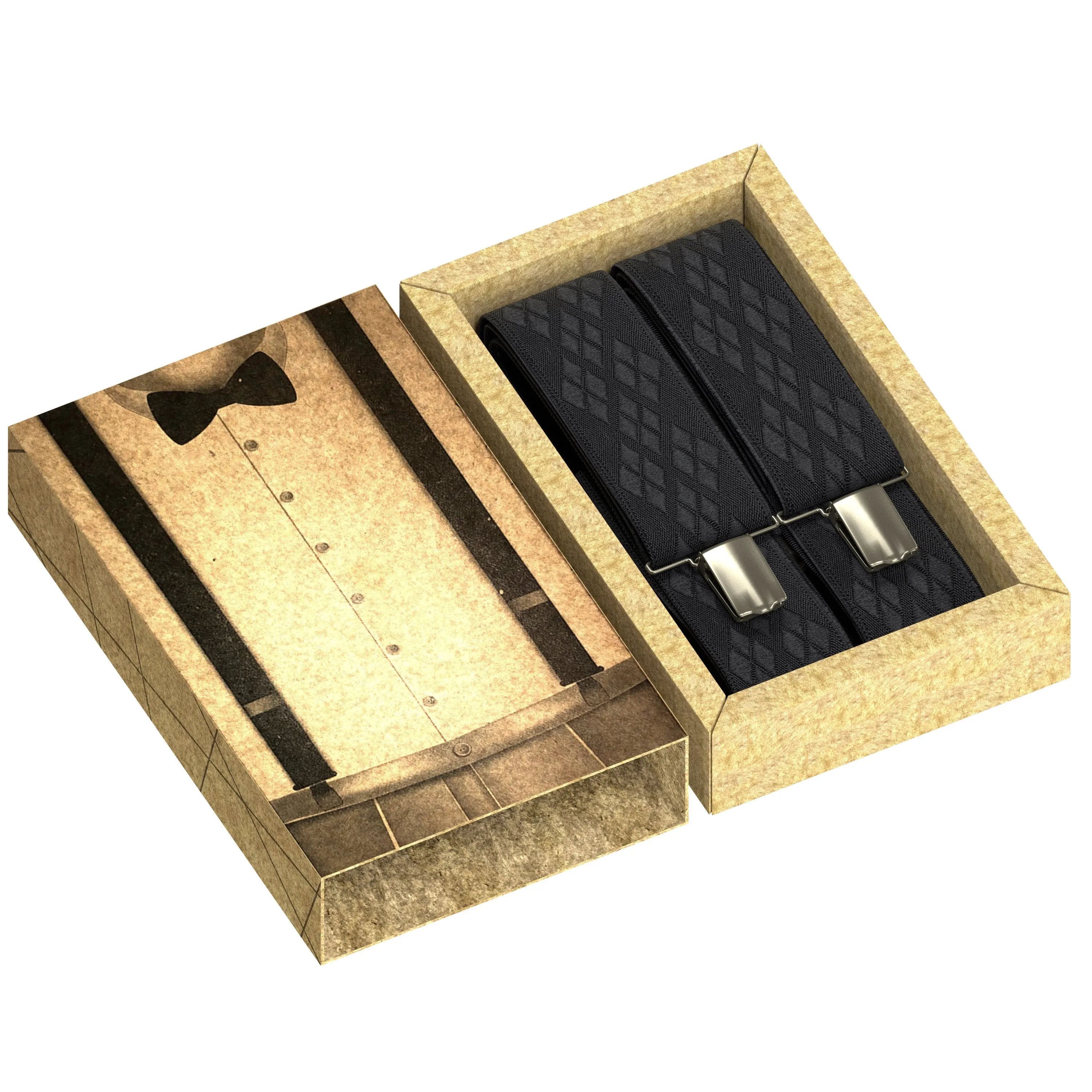 Black Rhombus Premium Men's Suspenders