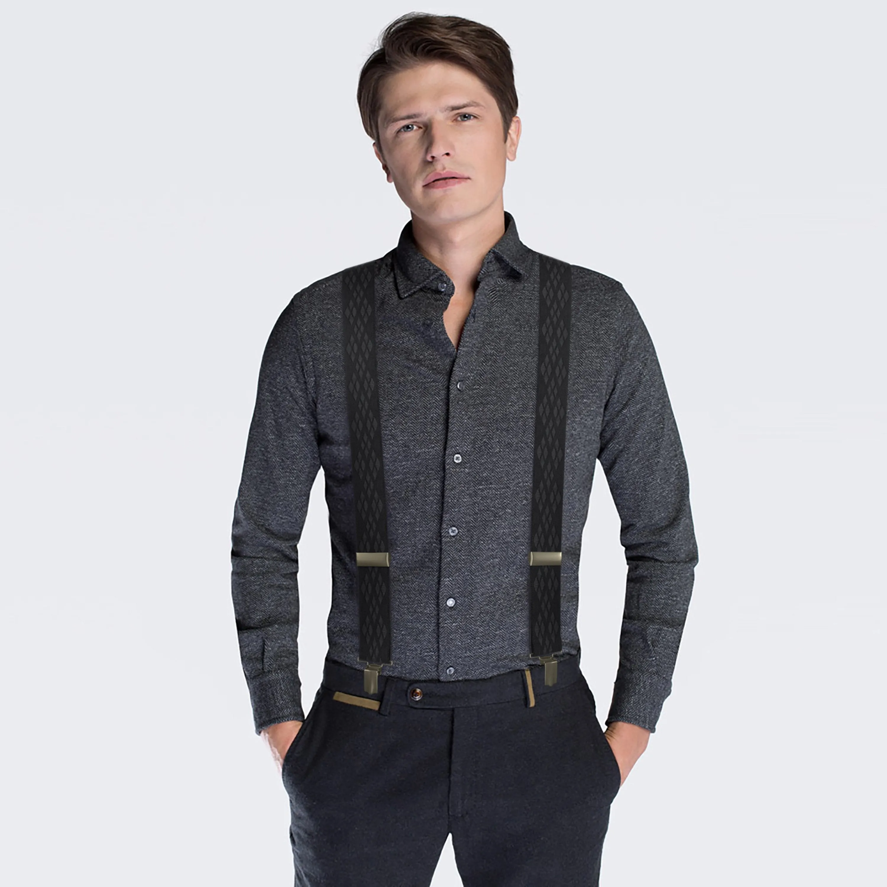 Black Rhombus Premium Men's Suspenders