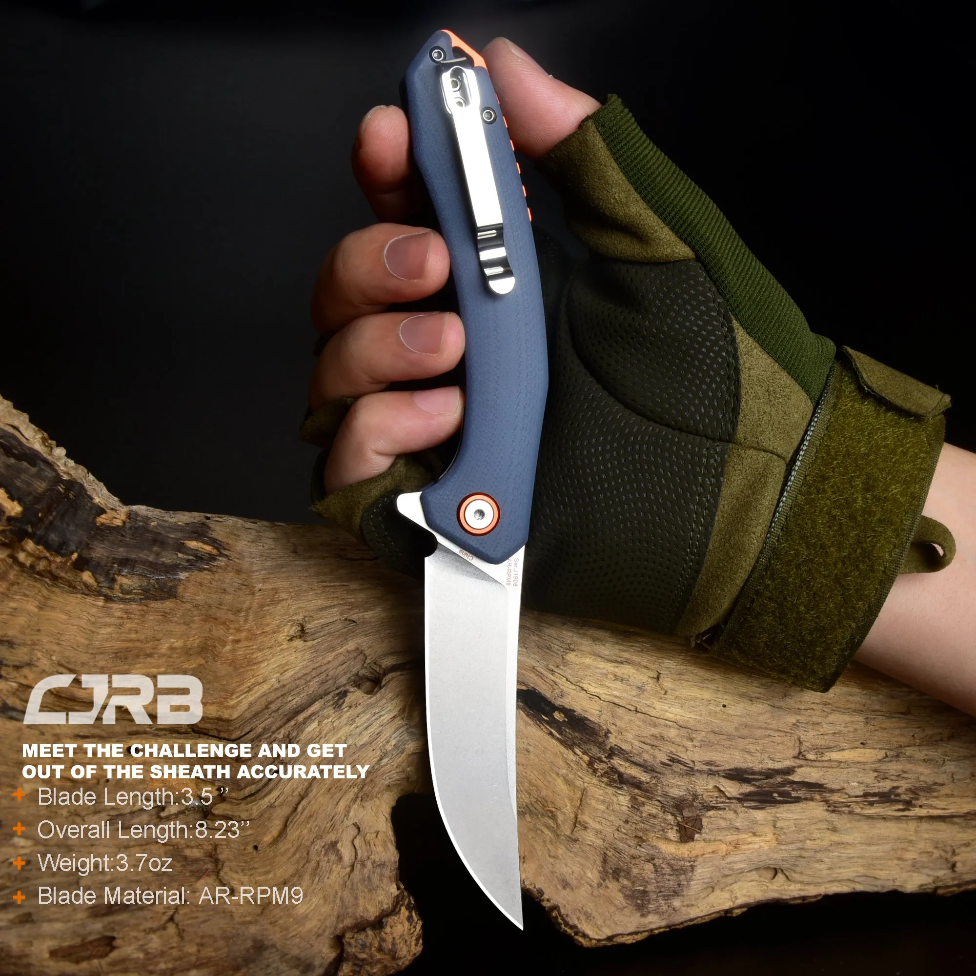 CJRB Gobi  J1906 D2/AR-RPM9 Blade G10(contoured & CNC pattern texture) Handle Folding Knives