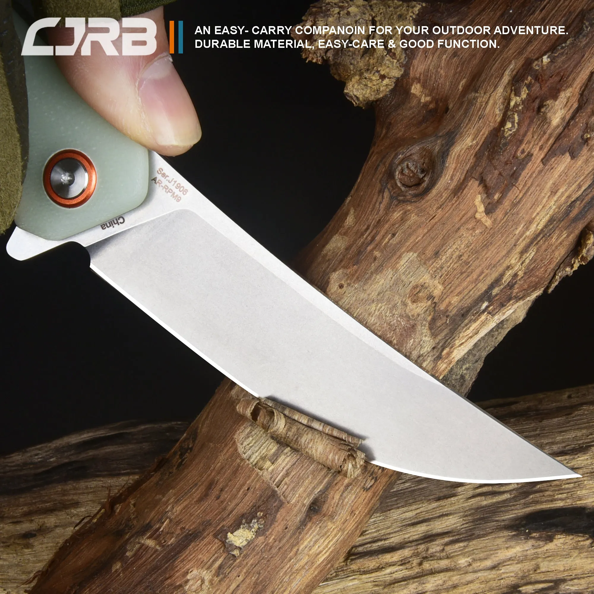 CJRB Gobi  J1906 D2/AR-RPM9 Blade G10(contoured & CNC pattern texture) Handle Folding Knives