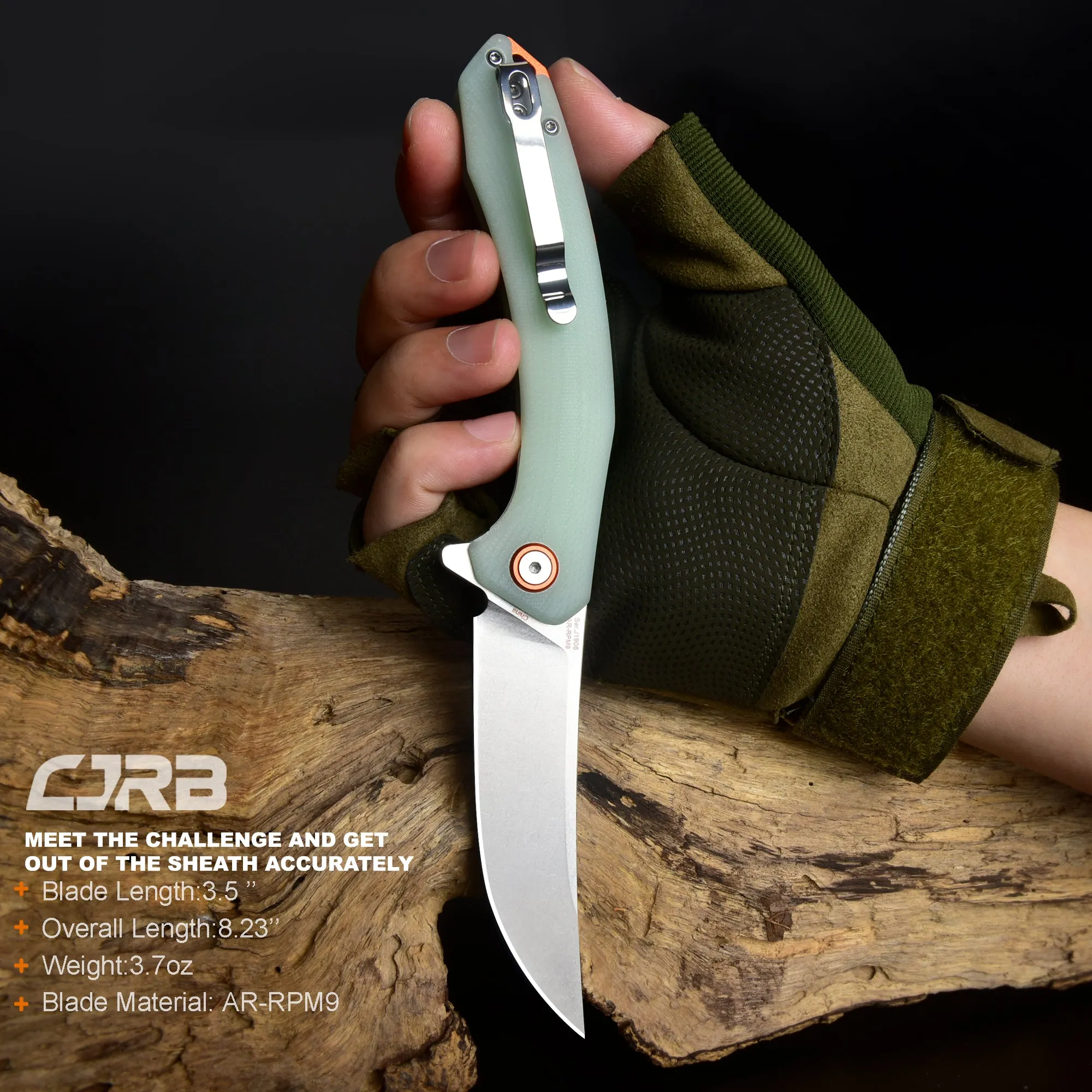 CJRB Gobi  J1906 D2/AR-RPM9 Blade G10(contoured & CNC pattern texture) Handle Folding Knives
