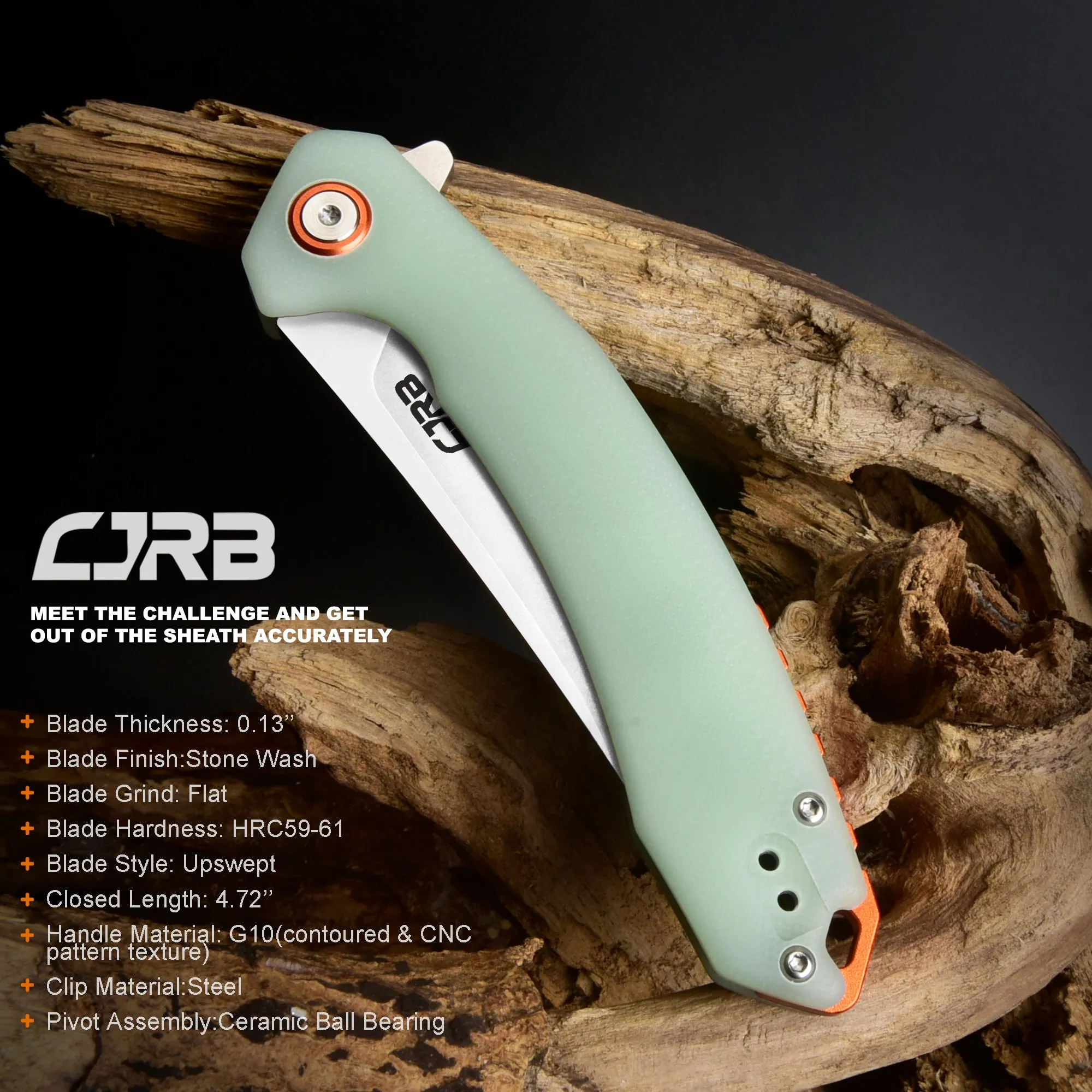 CJRB Gobi  J1906 D2/AR-RPM9 Blade G10(contoured & CNC pattern texture) Handle Folding Knives
