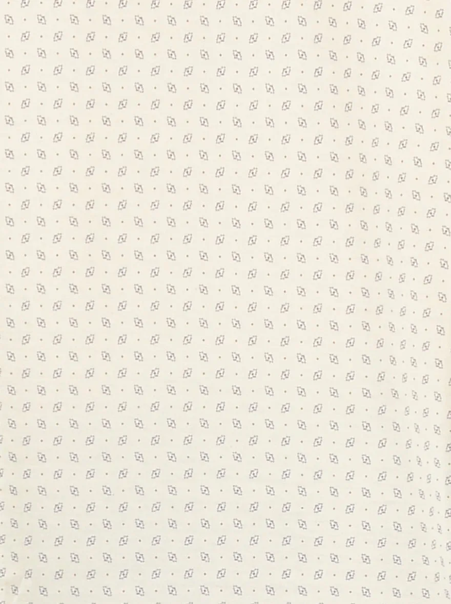 Cream Printed Slim Fit Polo T-Shirt | JadeBlue