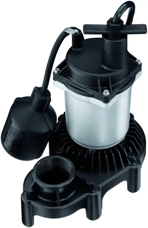 Flotec FPZS33T Sump Pump, 1-Phase, 4 A, 115 V, 0.33 hp, 1-1/2 in Outlet, 22 ft Max Head, 660 gph, Thermoplastic :EA: QUANTITY: 1