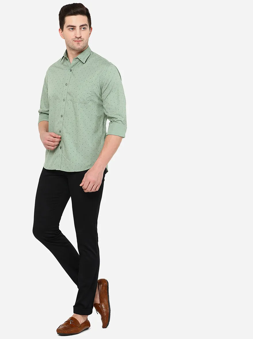 Green Printed Smart Fit Casual Shirt | Greenfibre