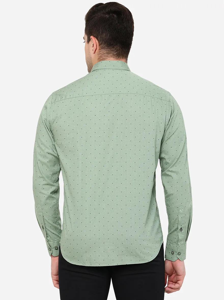 Green Printed Smart Fit Casual Shirt | Greenfibre