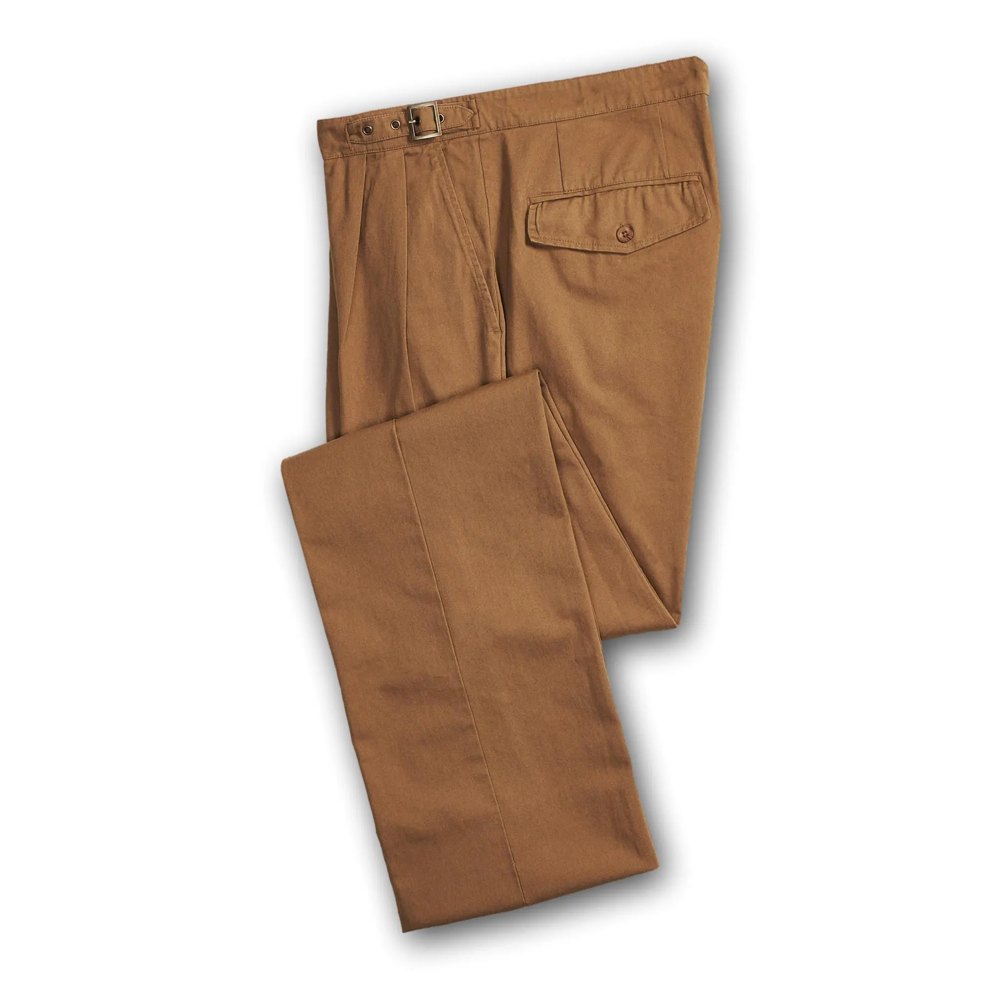 J. Peterman Men's Adjustable Fit Pleated Pants - Gurkha Pants - Dark Khaki
