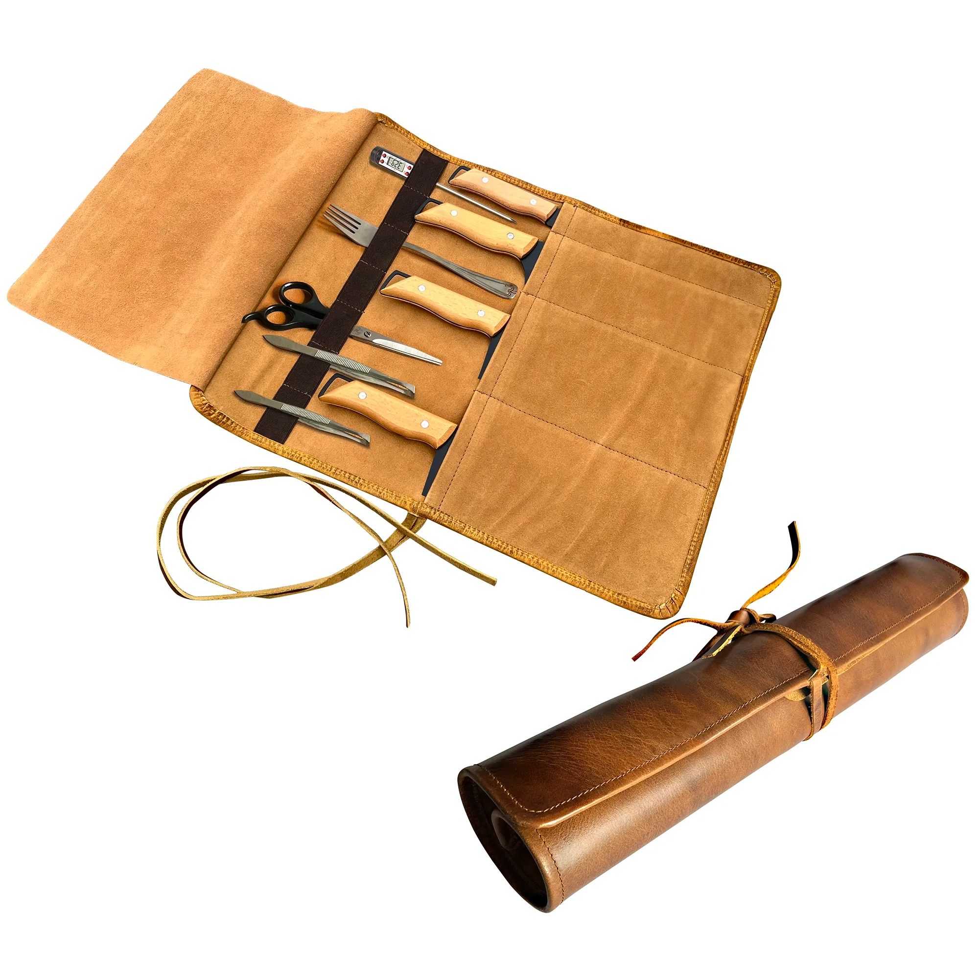 Leather Knife Roll - Chef's Knife Case Holder