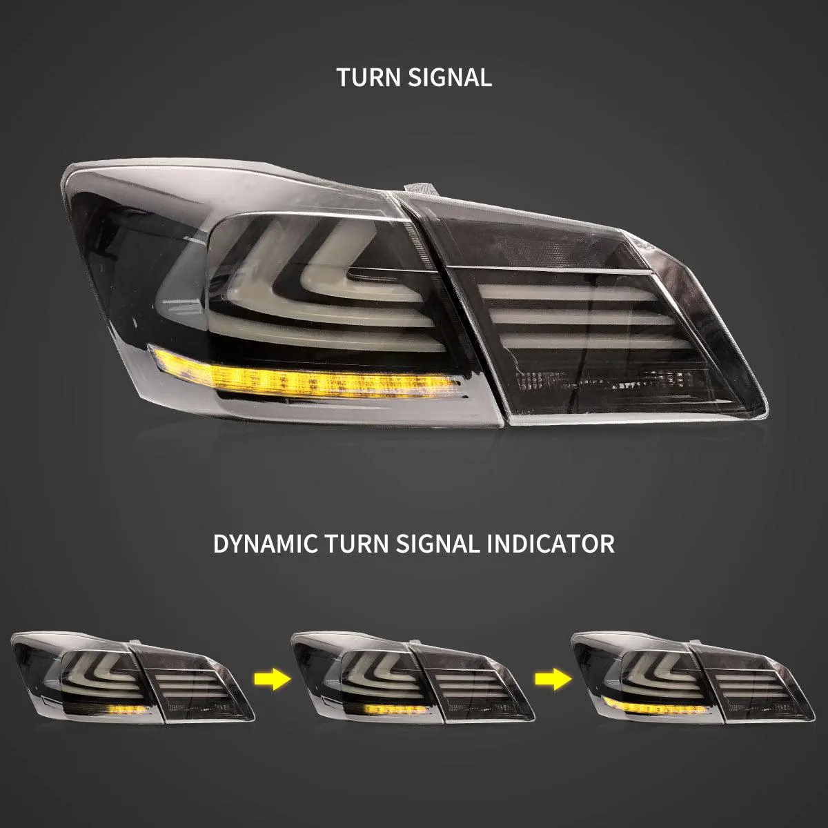 LED Tail Light Assembly With Sequential Turn Signal For 2013-2017 Honda Accord 9th Gen Sedan