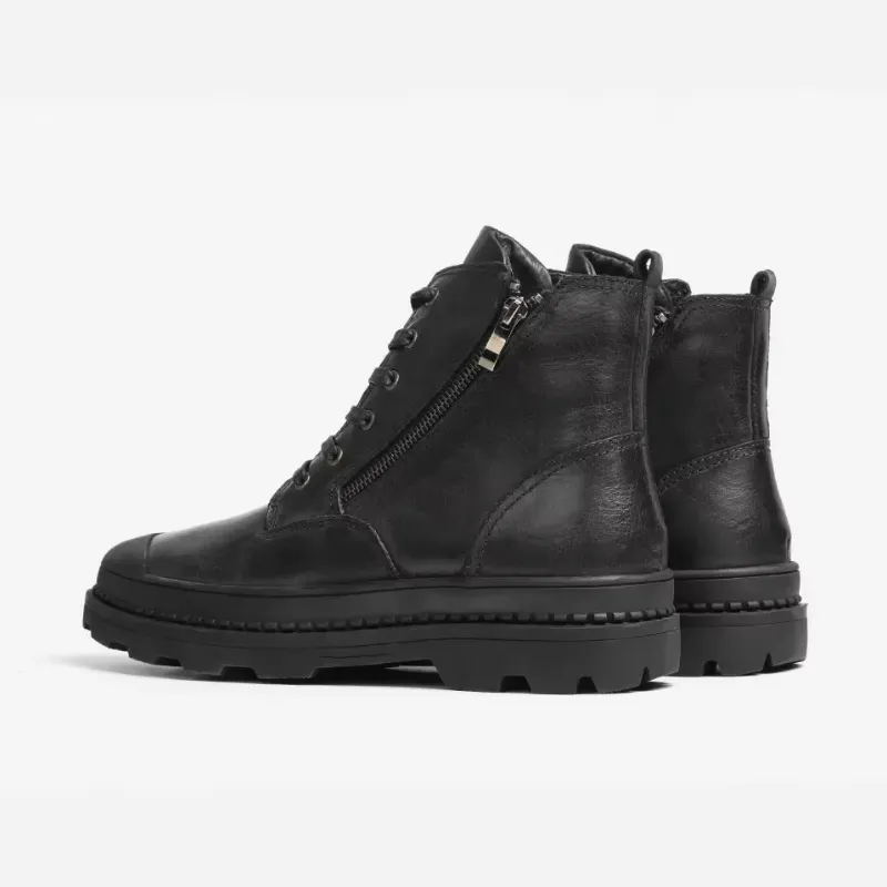 Men's Durable Fleece Vegan Leather Boots with Zipper | Perfect for All Seasons