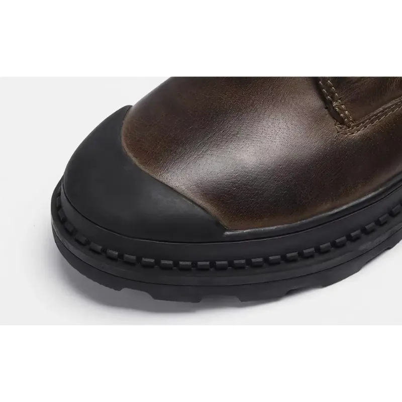 Men's Durable Fleece Vegan Leather Boots with Zipper | Perfect for All Seasons