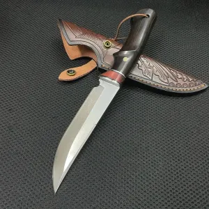 New Hunting Knife SKD-11 Sharp Blade Ebony Handle Bushcraft Knife Outdoor Camping Portable Knives EDC Survival Self Defense Tool