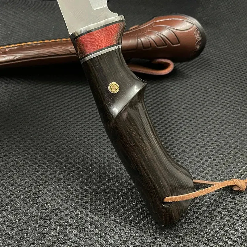 New Hunting Knife SKD-11 Sharp Blade Ebony Handle Bushcraft Knife Outdoor Camping Portable Knives EDC Survival Self Defense Tool
