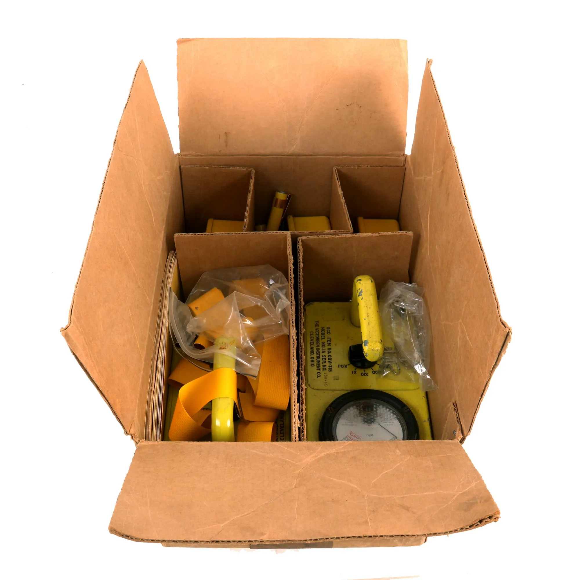 Original U.S. Cold War Civil Defense CD V-777-1 Shelter Radiation Kit with Two Victoreen CDV-715 Radiation Detectors