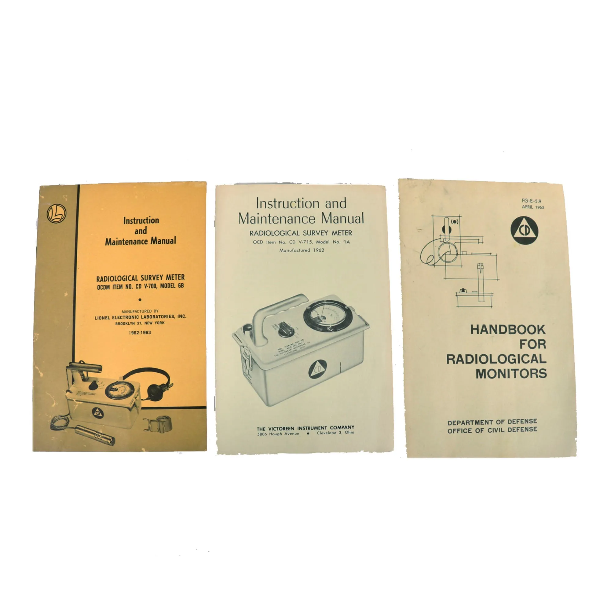 Original U.S. Cold War Civil Defense CD V-777-1 Shelter Radiation Kit with Two Victoreen CDV-715 Radiation Detectors