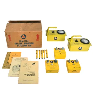 Original U.S. Cold War Civil Defense CD V-777-1 Shelter Radiation Kit with Two Victoreen CDV-715 Radiation Detectors