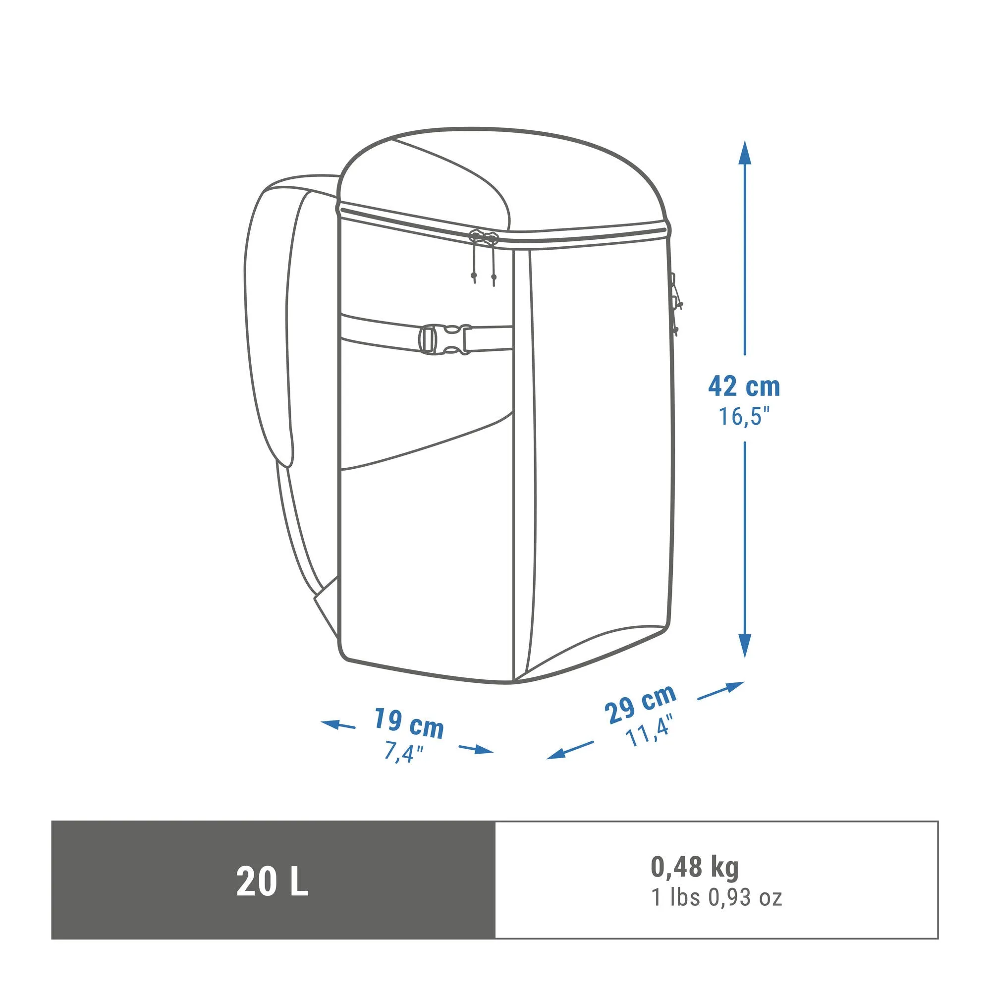 Quechua NH100 Ice Compact 20 L Cooler Backpack