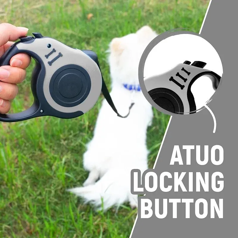 Retractable Nylon Dog Leash: Durable, Automatic, and Stylish
