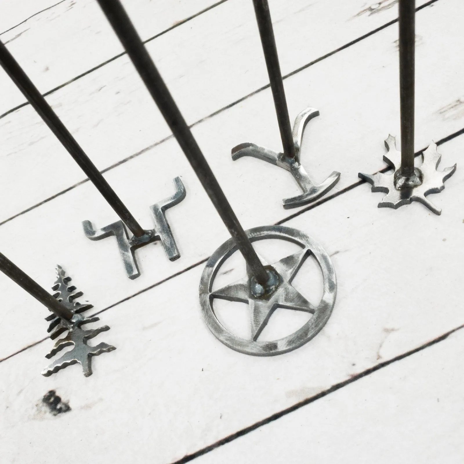 Rustic Branding Irons for Steaks, Wood & Leather - Various Shapes, Signs & Symbols