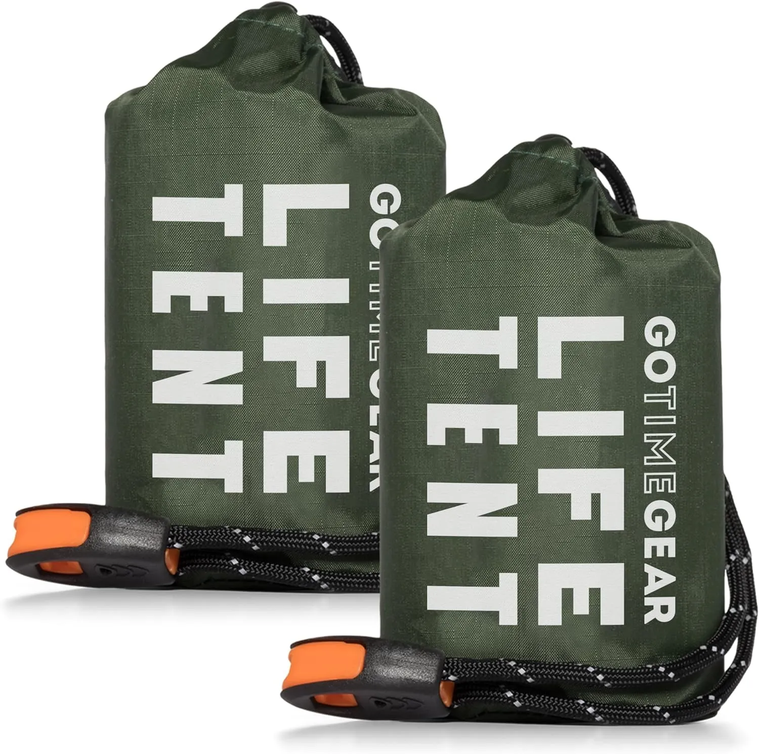 Survival Life Tent • 2 Person Mylar Emergency Shelter Tube Tent   Paracord