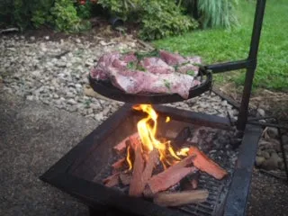 Swinging Grill, Cradle & BBQ Pan