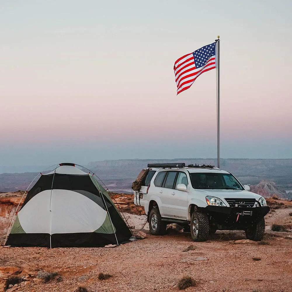 TheLAShop 25ft Aluminum Sectional Flagpole and Flag