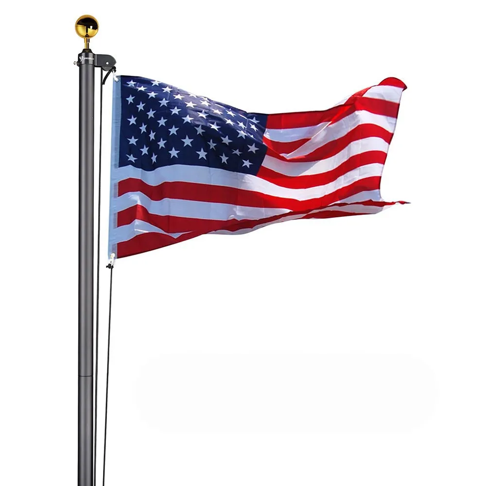 TheLAShop 25ft Aluminum Sectional Flagpole and Flag