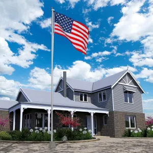 TheLAShop 25ft Aluminum Sectional Flagpole and Flag