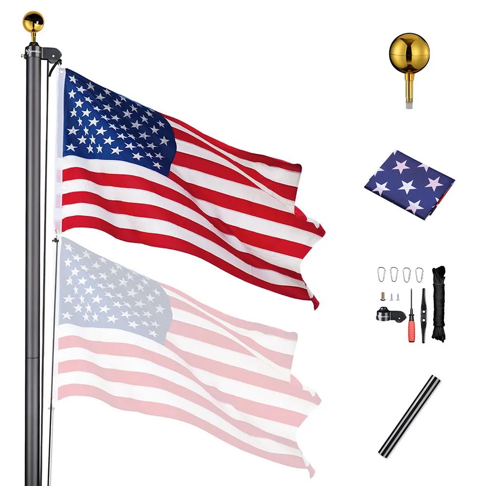 TheLAShop 30ft Aluminum Sectional Flagpole w/ US Flag