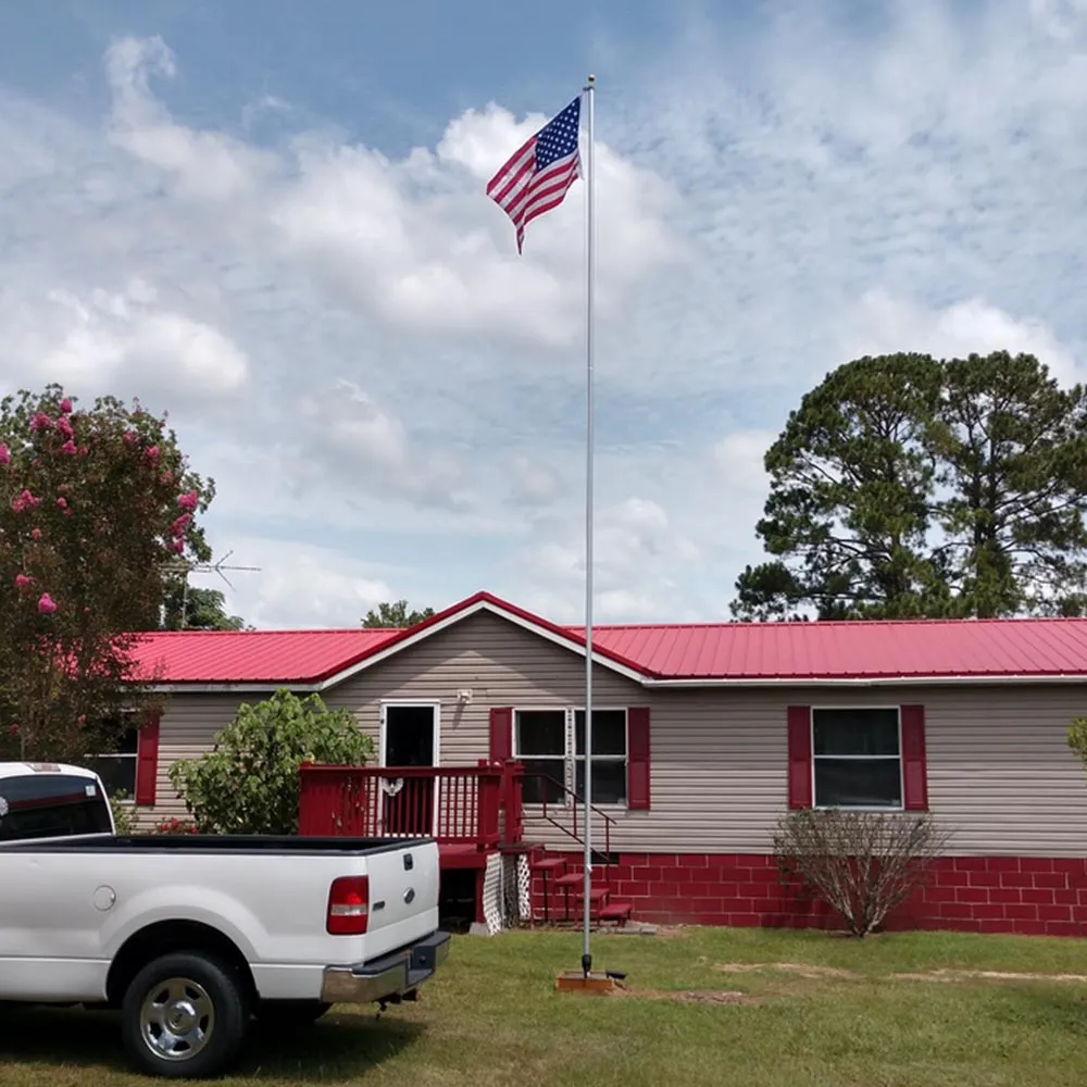 TheLAShop 30ft Aluminum Sectional Flagpole w/ US Flag