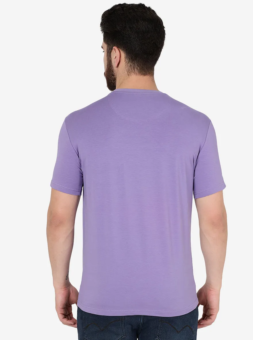 Violet Printed Slim Fit T-Shirt | JadeBlue