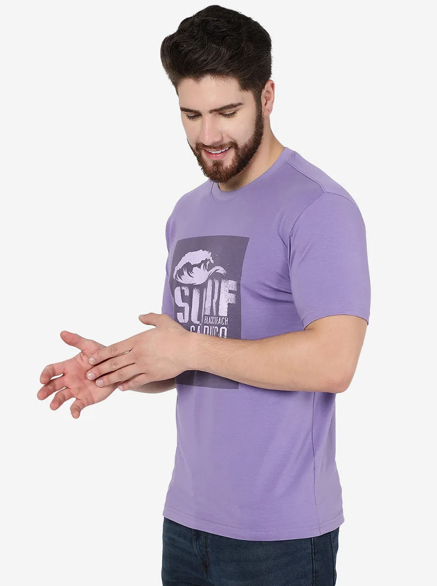 Violet Printed Slim Fit T-Shirt | JadeBlue