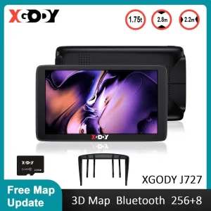 XGODY Car GPS Navigation 7 Inch Touch Screen GPS Navigator Truck Sunshade Sat Nav 256M 8G 2022 America Europe Map GPS Navigators