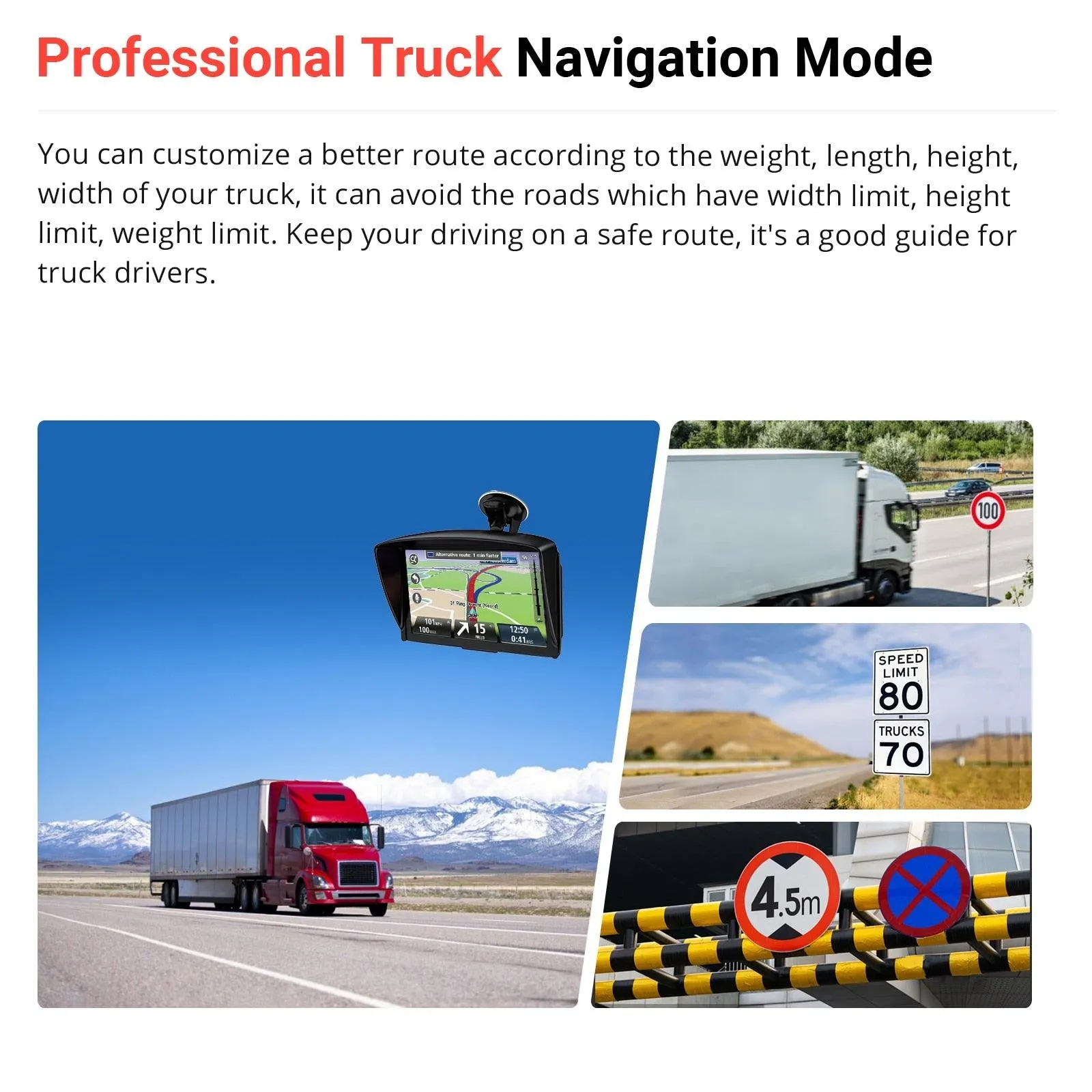 XGODY Car GPS Navigation 7 Inch Touch Screen GPS Navigator Truck Sunshade Sat Nav 256M 8G 2022 America Europe Map GPS Navigators