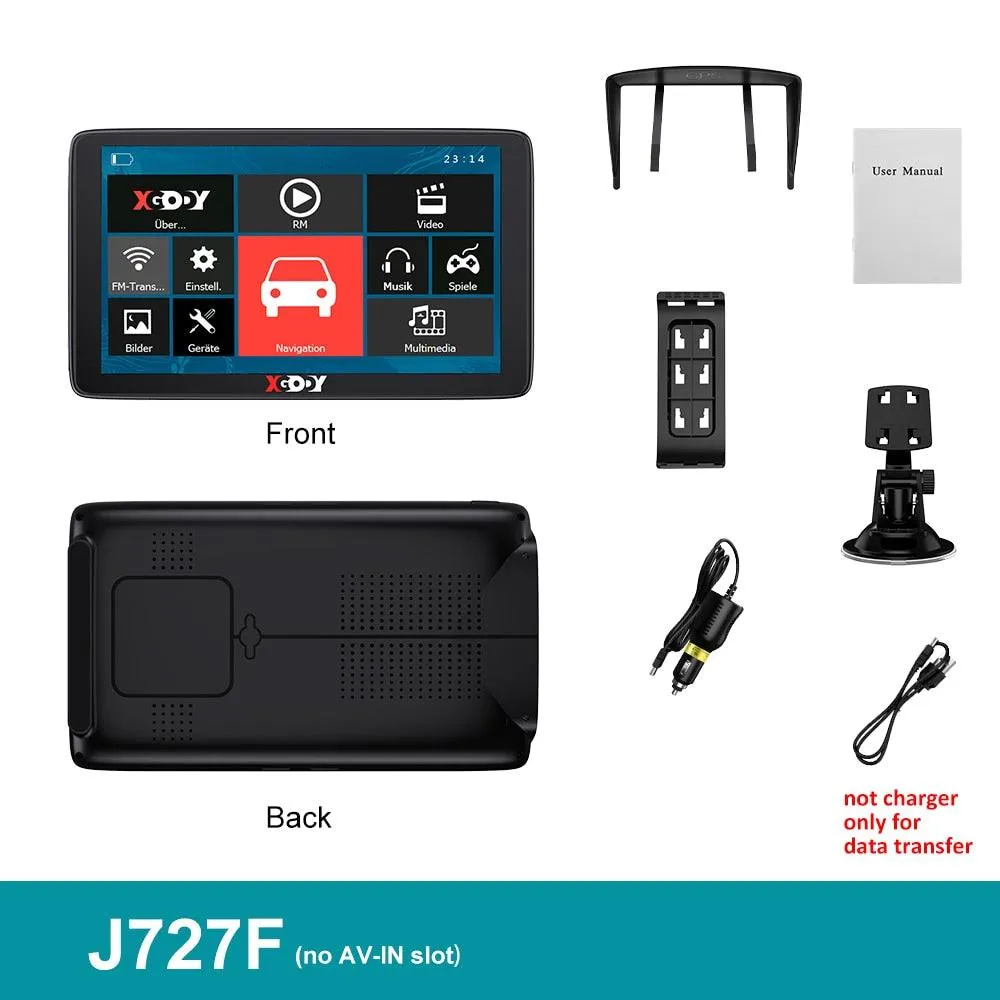 XGODY Car GPS Navigation 7 Inch Touch Screen GPS Navigator Truck Sunshade Sat Nav 256M 8G 2022 America Europe Map GPS Navigators