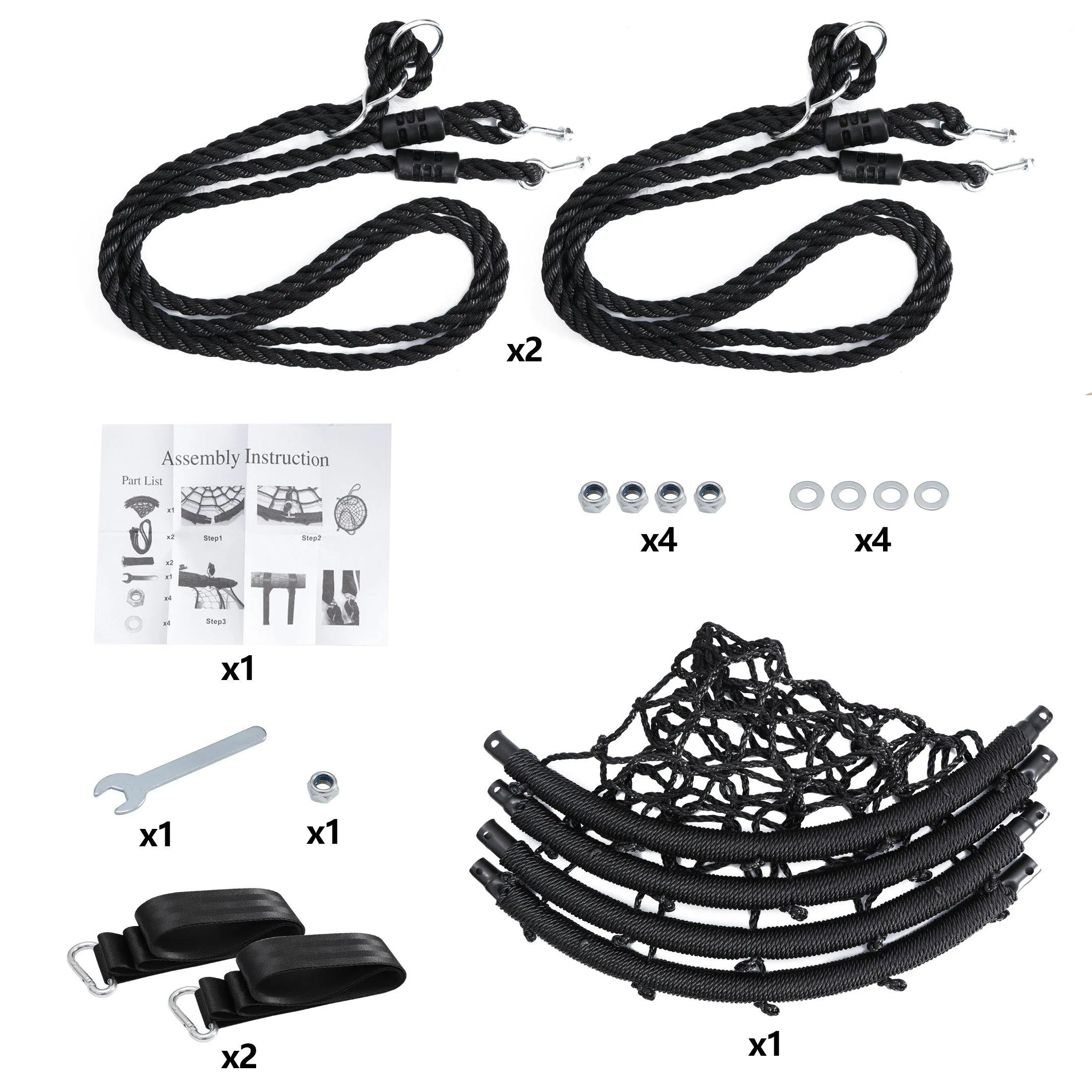 ZENY™ 40" Spider Web Tree Swing Detachable Nylon Rope 660lb Capacity